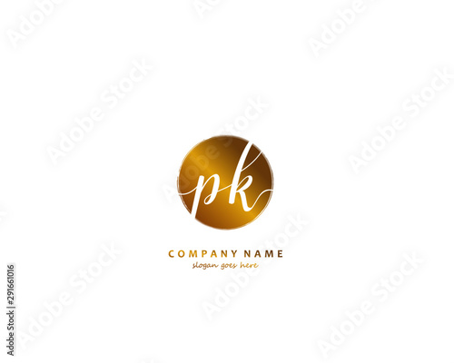 PK Initial handwriting logo vector