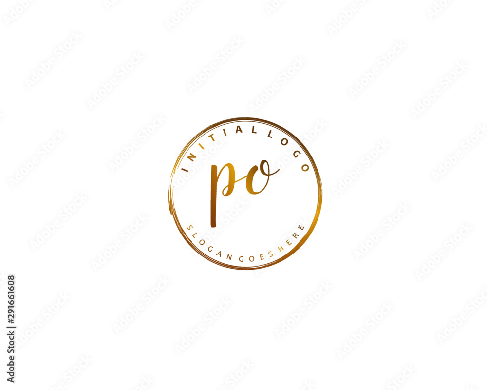 PO Initial handwriting logo vector PO Initial handwriting logo vector