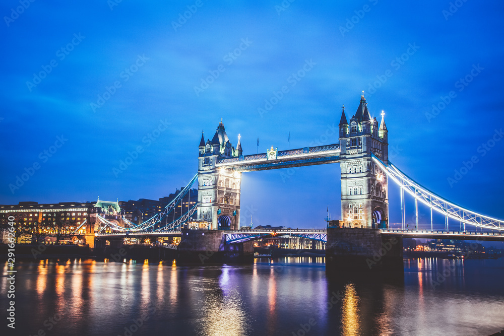 tower bridge at night London UK
