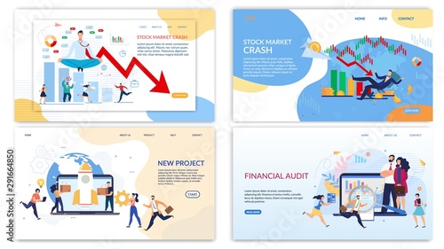 Landing Page Set for Business, Audit, Stock Market