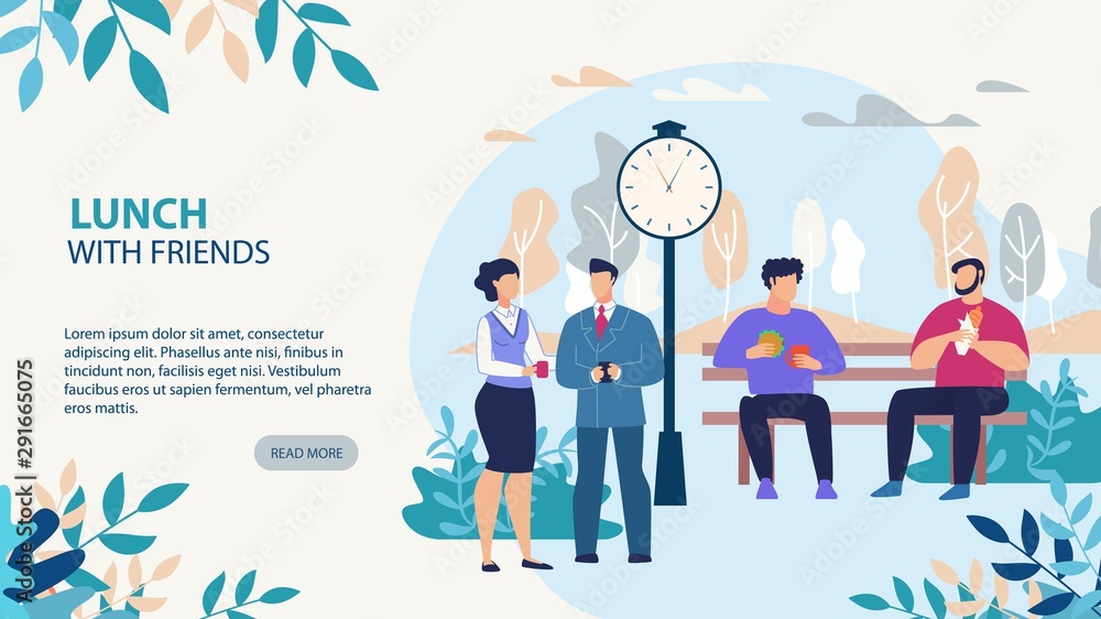 Lunch with Friends Design Motivate Webpage Banner Lunch with Friends Design Motivate Webpage Banner