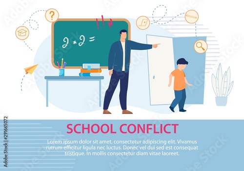 Education School Conflict Situation Text Poster