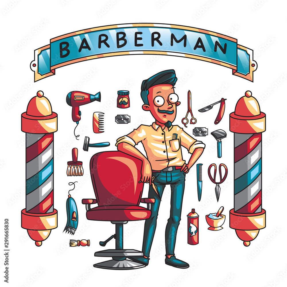 Set of barber tools Stock Vector | Adobe Stock