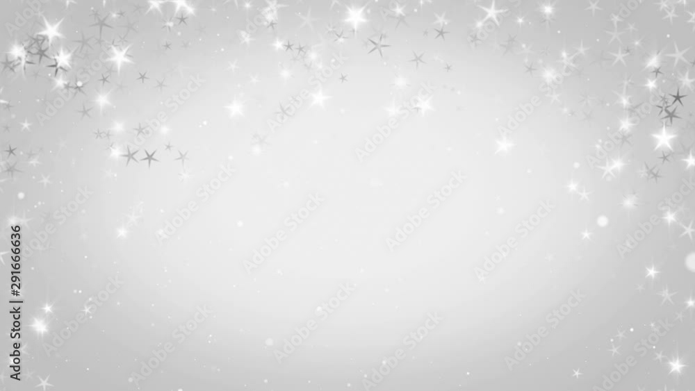 Elegant white silver abstract background with stars and particles. Christmas animated grey background. 4K Seamless loop. Elegant white silver abstract background with stars and particles. Christmas animated grey background. 4K Seamless loop.