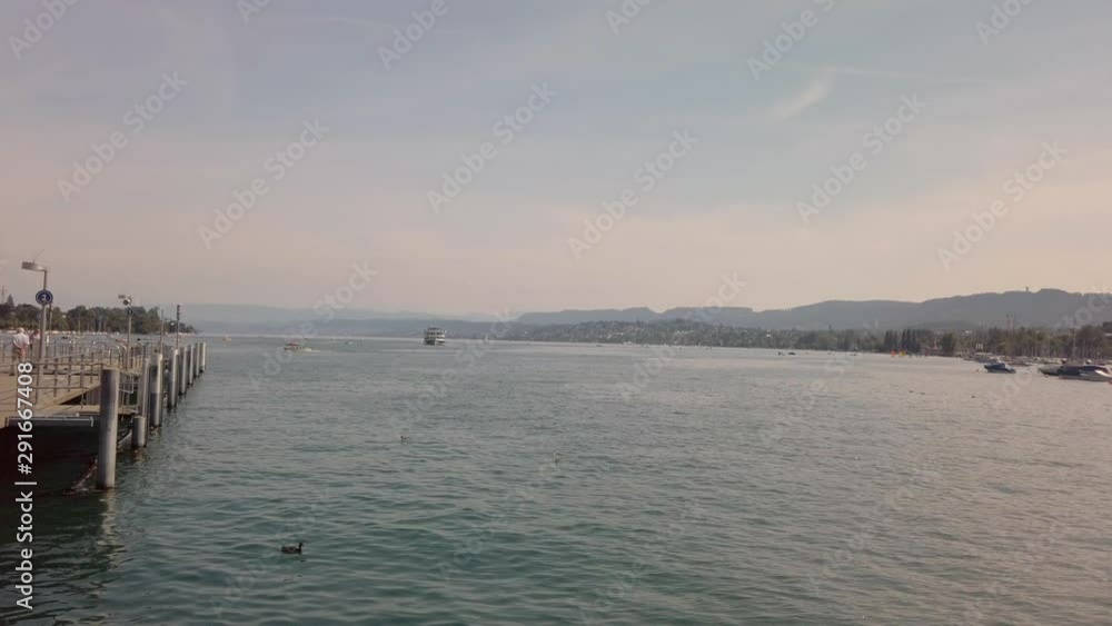 Zurich Lake in the central town. Switzerland most beautiful places. Zurich Lake in the central town. Switzerland most beautiful places.
