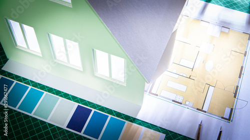 Color of the facade of the ...