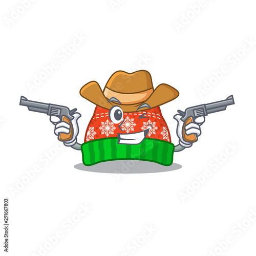 Cowboy winter hat isolated in the character