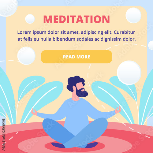 Meditation Courses Flat Vector Webpage Template