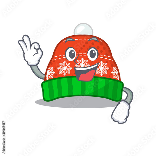 Okay winter hat in the mascot shape