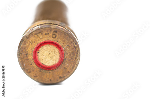 Bullet isolated on white background.Copy space photo