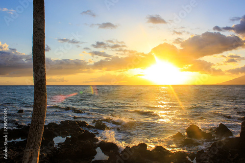 Spectacular sunset in Maui  Hawaii