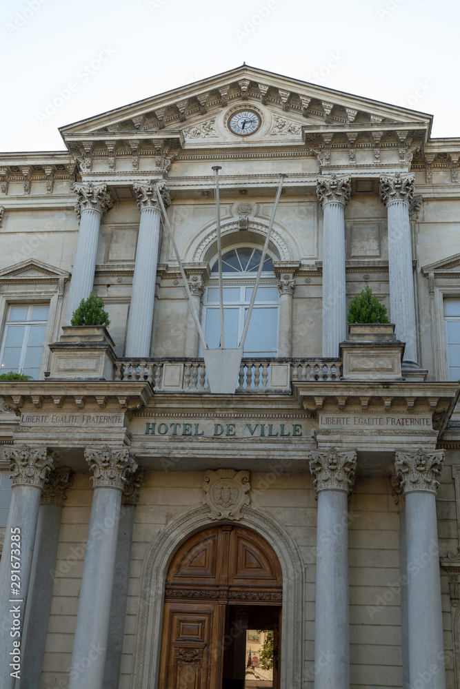 hotel de ville means city hall in Avignon city Provence France