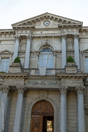 hotel de ville means city hall in Avignon city Provence France © OceanProd