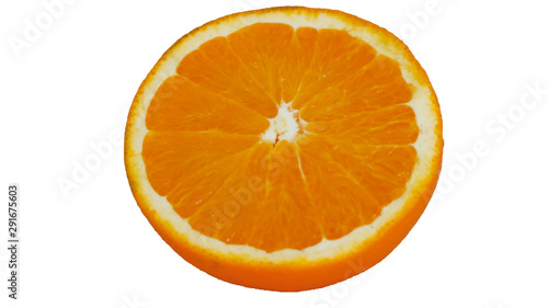 One orange and the other half on a white background