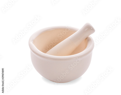 mortar and pestle isolated on white background