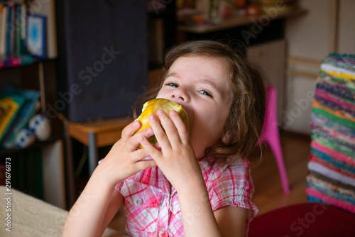 Funny adorable little kid g...