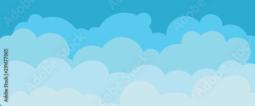 Abstract background with cartoon clouds. Sky poster. Cloudscape backdrop