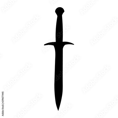  black silhouette of a weapon, sword, saber