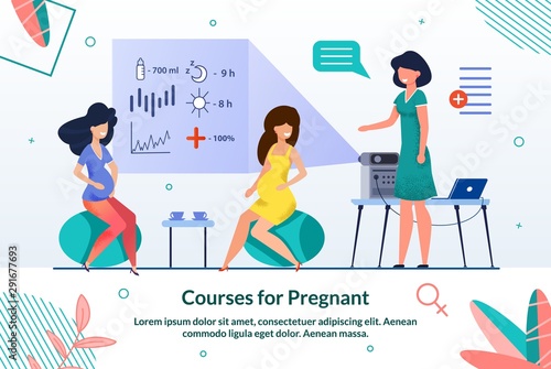 Banner Inscription Courses for Pregnant Flat.