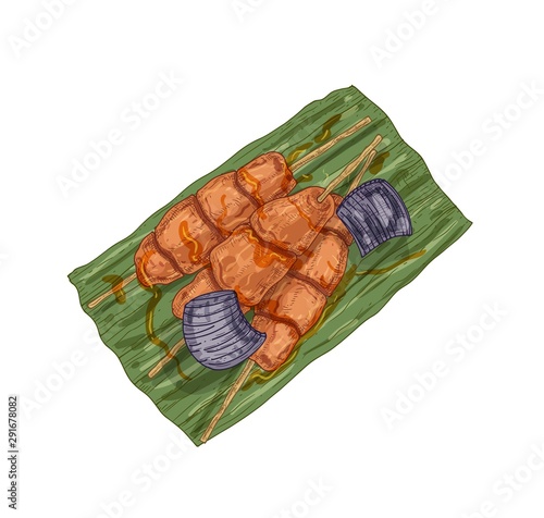 Satay, sate realistic vector illustration