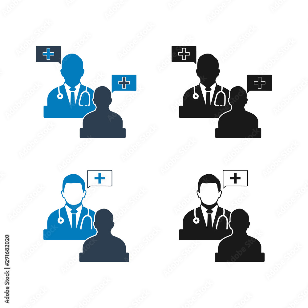 Medical Consultant Icon Set. Flat style vector EPS. Medical Consultant Icon Set. Flat style vector EPS.