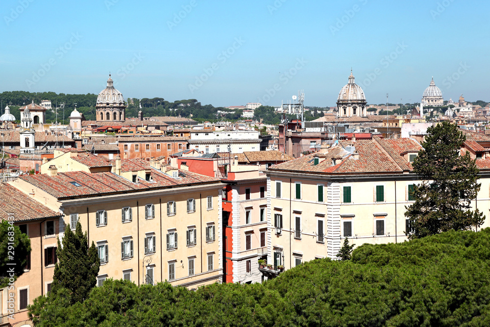 Rome Skyline view over the rooftops