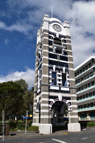 Clocktower in New Plymouth, North Island, New Zealand