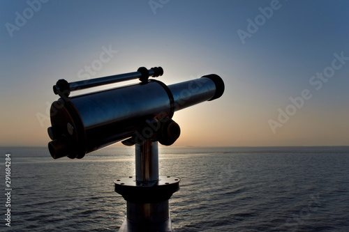 Telescope facing Atlantic ocean