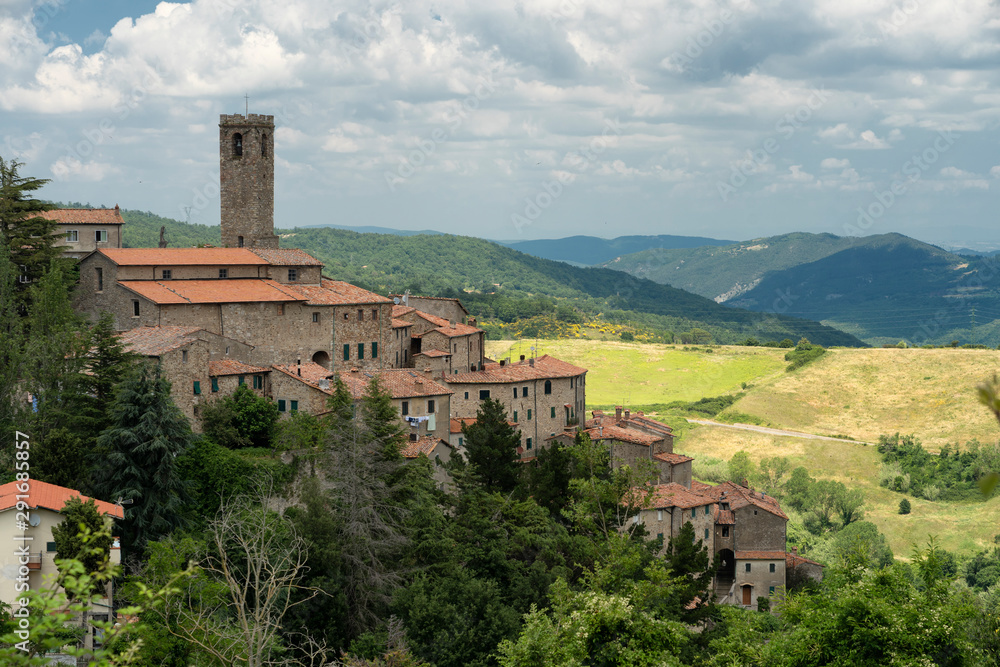 Panoramic view of Castelnuovo di Val di Cecina, Tuscany