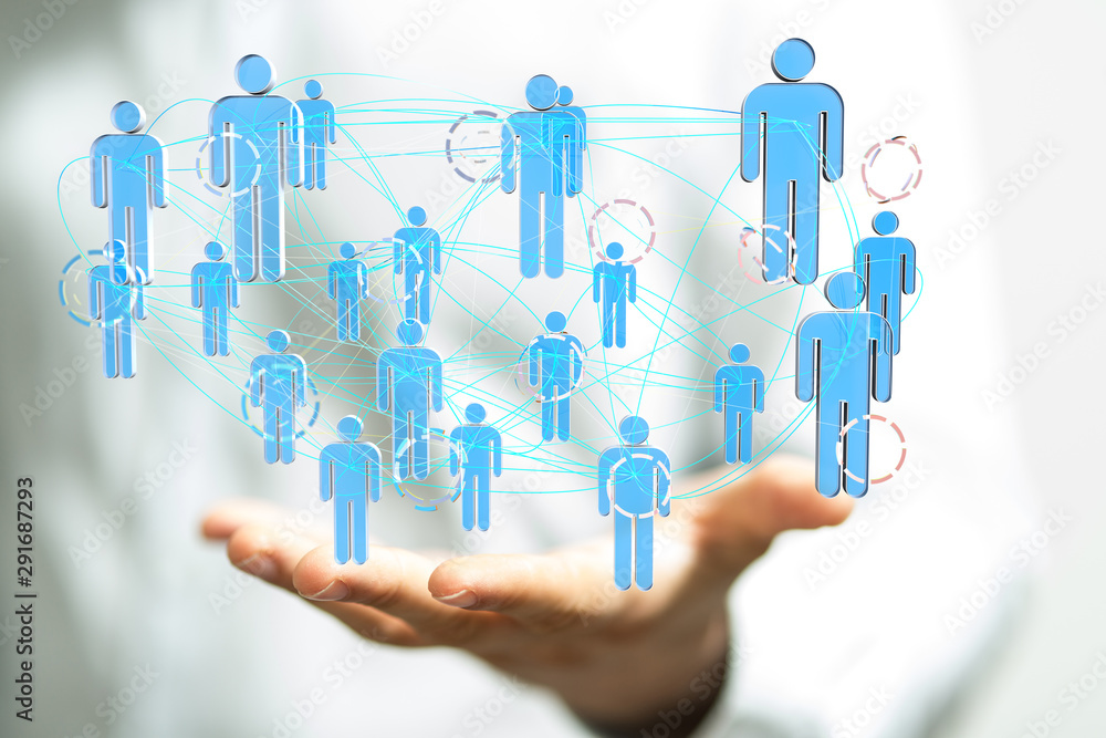 Network team. Social network. 3d illustration Network team. Social network. 3d illustration
