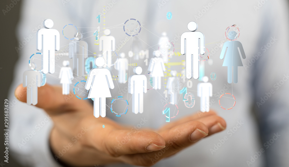 Network team. Social network. 3d illustration Network team. Social network. 3d illustration