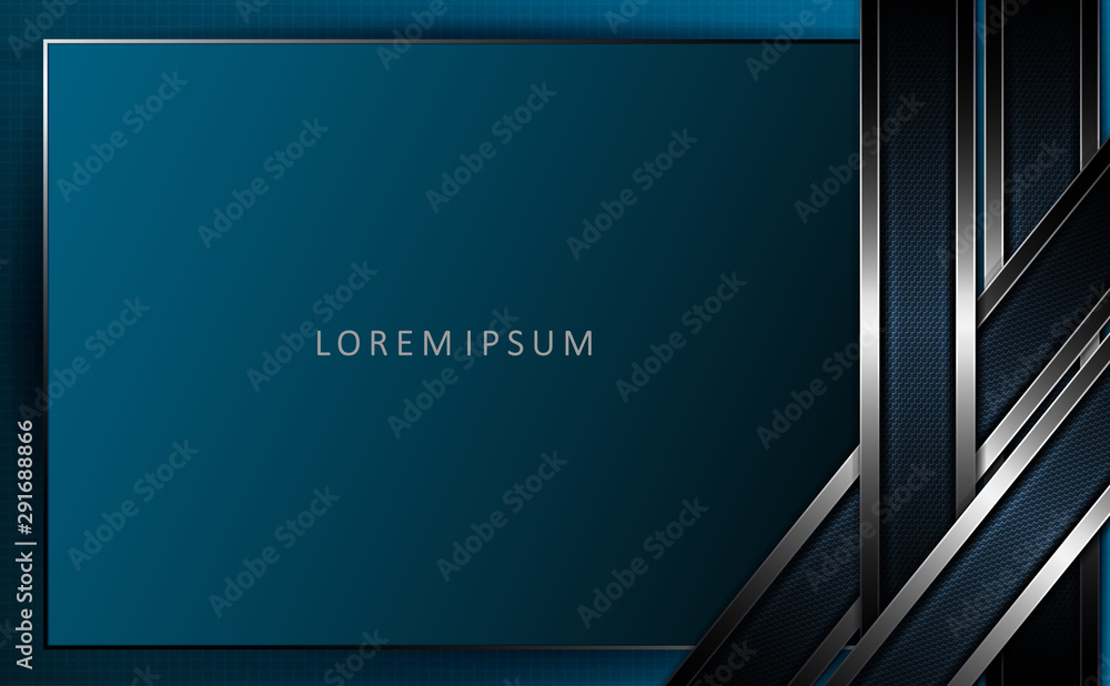 Abstract blue composition with textured interwoven frames with a metallic-colored edging Abstract blue composition with textured interwoven frames with a metallic-colored edging