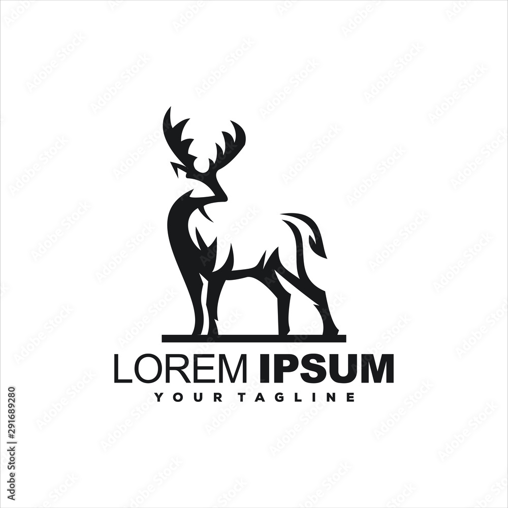 awesome standing deer logo design awesome standing deer logo design