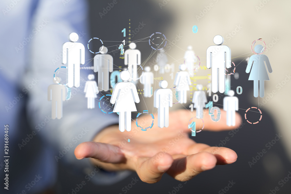 conceptual image with social connection conceptual image with social connection