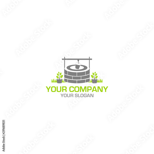 Nature Old Well Logo Design Vector