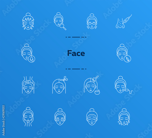 Face line icon set