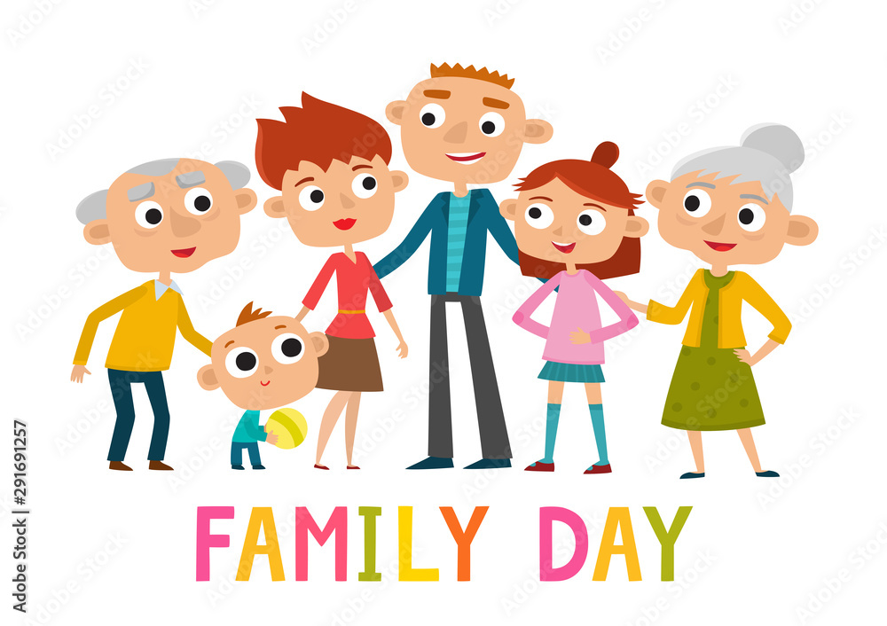 Happy family stand isolated on white Happy family stand isolated on white