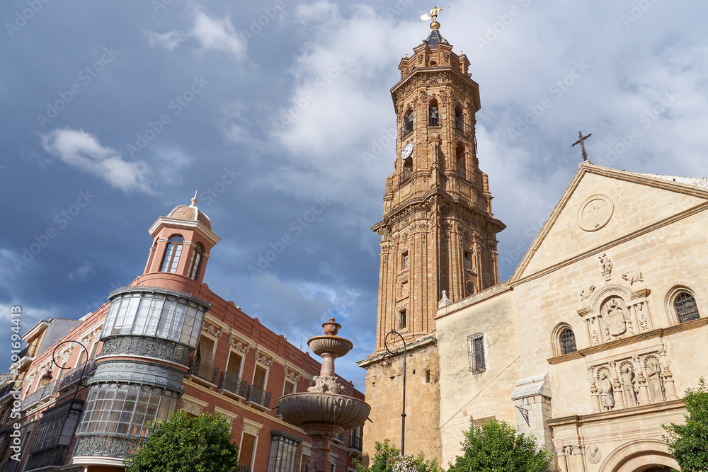 Antequera and tower of the Church of San Sebastian. Andalusia, Malaga, Spain