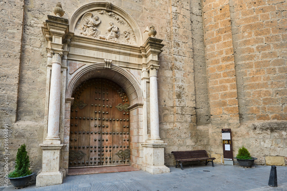 Door Church Incarnation in Loja. Granada. Spain
