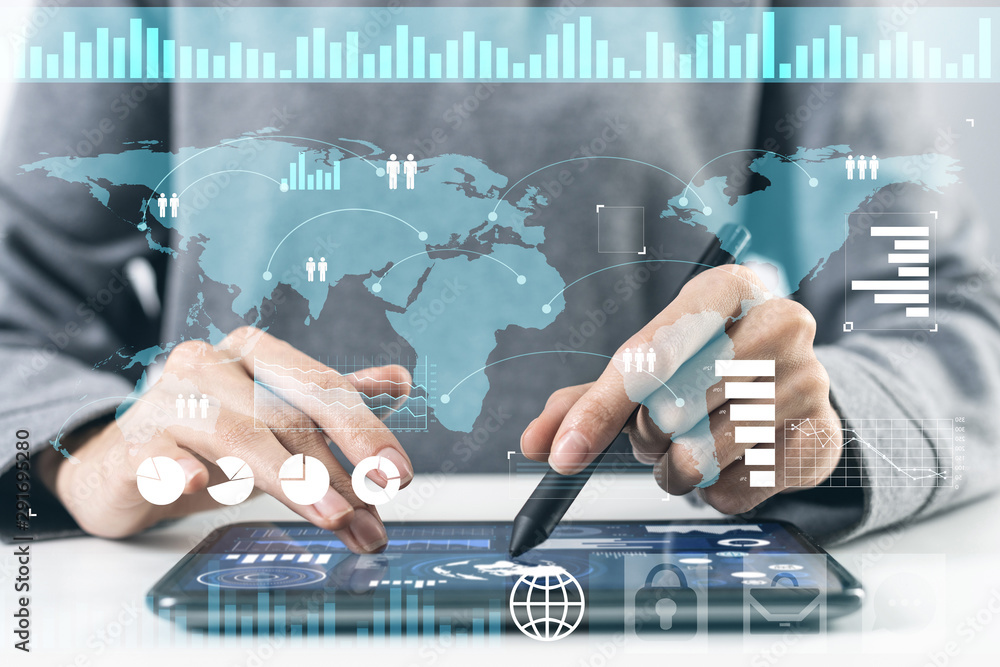 Fototapeta premium Modern computing in business analytics