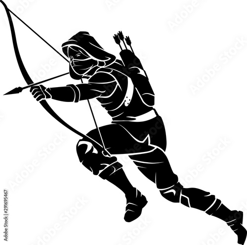 Mid Air Medieval Archer Lunge