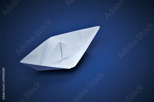 paper ship isolated on white background