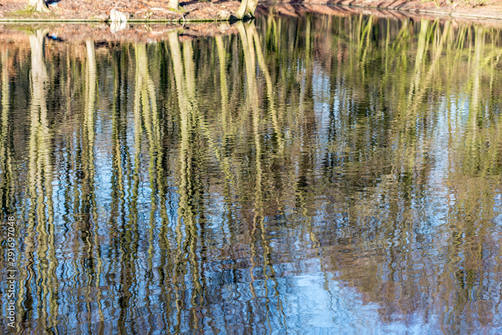 Autumn pictures with reflections in the water in autumn light Autumn pictures with reflections in the water in autumn light