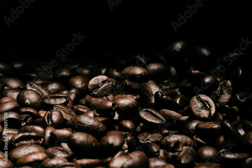 Coffee and bean beans Arabica 100% coffee roasted background 