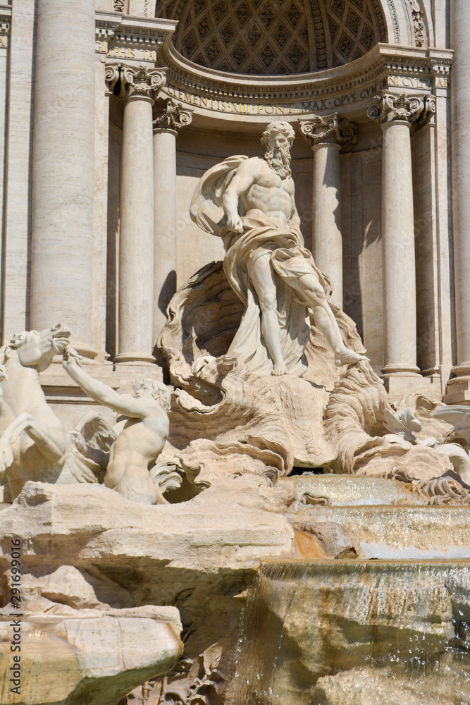 Rome, Italy. One of the most famous landmarks - Trevi Fountain (Fontana di Trevi).