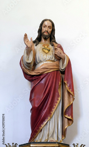 Sacred Heart of Jesus, statue in the Parish Church of Saint Francis Xavier in Vugrovec, Croatia 