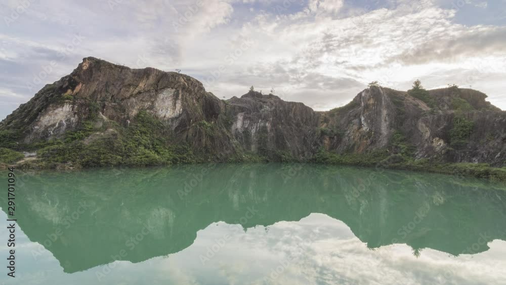 Timelapse Scenic view of reflection sunset abandoned mines at Guar Perahu, Penang. Famous tourist sport for local who like hiking. Timelapse Scenic view of reflection sunset abandoned mines at Guar Perahu, Penang. Famous tourist sport for local who like hiking.