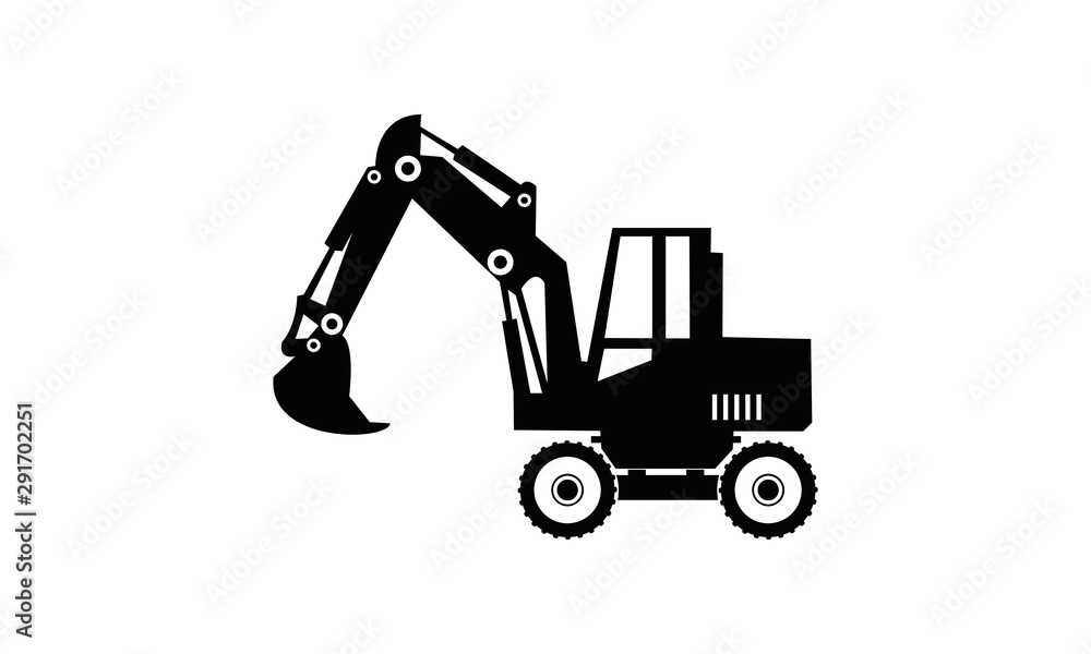 Fototapeta premium Excavator illustration icon