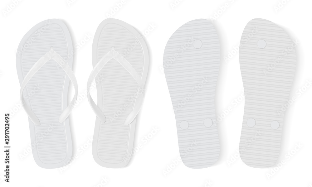 white flip flops isolated on white background mock up white flip flops isolated on white background mock up