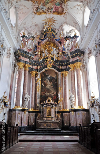 Main altar in Amorbach Benedictine monastery church in Lower Franconia, Bavaria, Germany photo